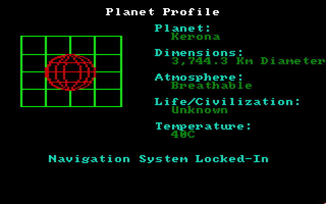 Space Quest: Chapter I - The Sarien Encounter Amiga Screenshot: Navigation system locked in!