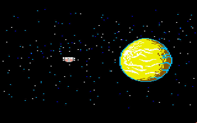 Space Quest: Chapter I - The Sarien Encounter Amiga Screenshot: Landing on Kerona.