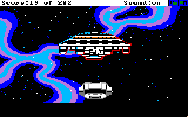 Space Quest: Chapter I - The Sarien Encounter Amiga Screenshot: Escaping just in time...