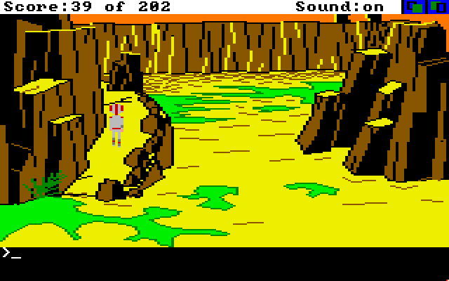 Space Quest: Chapter I - The Sarien Encounter Amiga Screenshot: Starting my way up a path...
