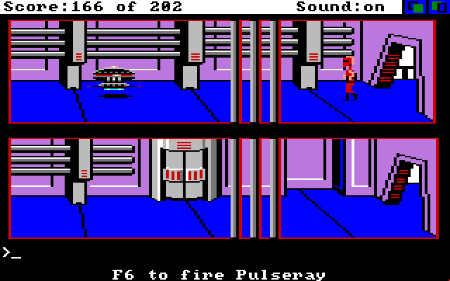 Space Quest: Chapter I - The Sarien Encounter Amiga Screenshot: Leaving the armory...