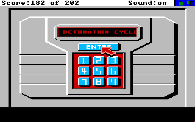 Space Quest: Chapter I - The Sarien Encounter Amiga Screenshot: Detonation sequence begins!