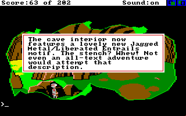 Space Quest: Chapter I - The Sarien Encounter Amiga Screenshot: The spider droid destroys Orat instead of you...what luck!