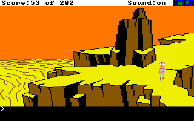 Space Quest: Chapter I - The Sarien Encounter Amiga Screenshot: Heading back down the path now...