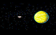 Space Quest: Chapter I - The Sarien Encounter for Amiga - Landing on Kerona.