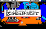 Space Quest: Chapter I - The Sarien Encounter for Amiga - Acquired a skimmer.