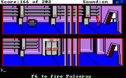 Space Quest: Chapter I - The Sarien Encounter for Amiga - Leaving the armory...