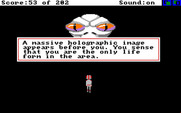 Space Quest: Chapter I - The Sarien Encounter for Amiga - A massive holographic image appears!