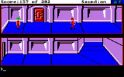 Space Quest: Chapter I - The Sarien Encounter for Amiga - Guards and enemy robots are everywhere...