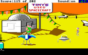 Space Quest: Chapter I - The Sarien Encounter for Amiga - Let's buy a used spacecraft with my slot machine winnings.