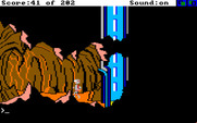 Space Quest: Chapter I - The Sarien Encounter for Amiga - The entrance to a cave...
