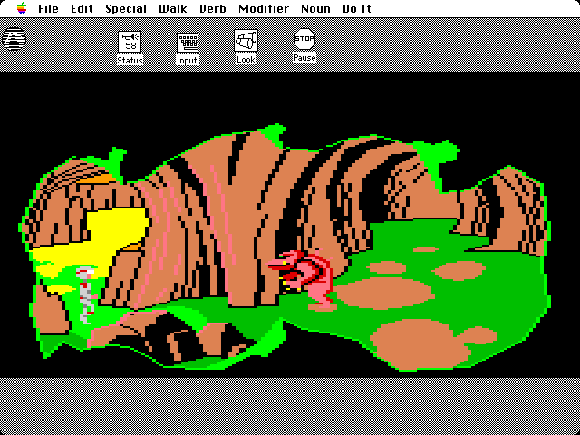 Space Quest: Chapter I - The Sarien Encounter Macintosh Screenshot: Lookout, here comes Orat!