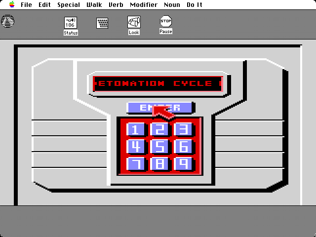 Space Quest: Chapter I - The Sarien Encounter Macintosh Screenshot: Detonation cycle begins!