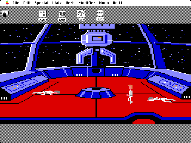 Space Quest: Chapter I - The Sarien Encounter Macintosh Screenshot: The star generator has been stolen!