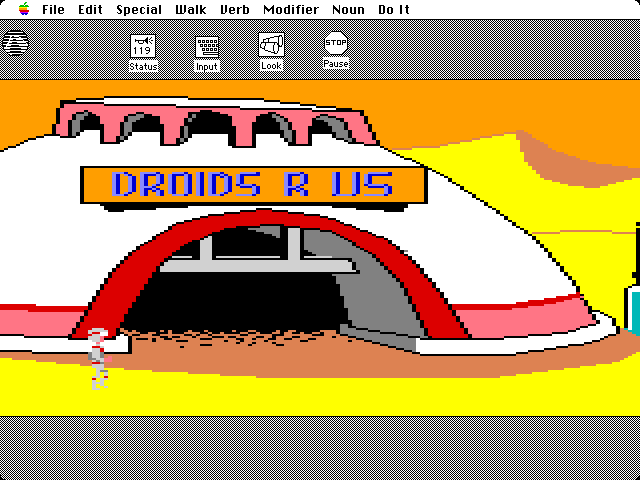 Space Quest: Chapter I - The Sarien Encounter Macintosh Screenshot: Time to purchase a droid.