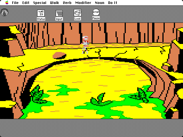 Space Quest: Chapter I - The Sarien Encounter Macintosh Screenshot: This bridge doesn't look very stable...
