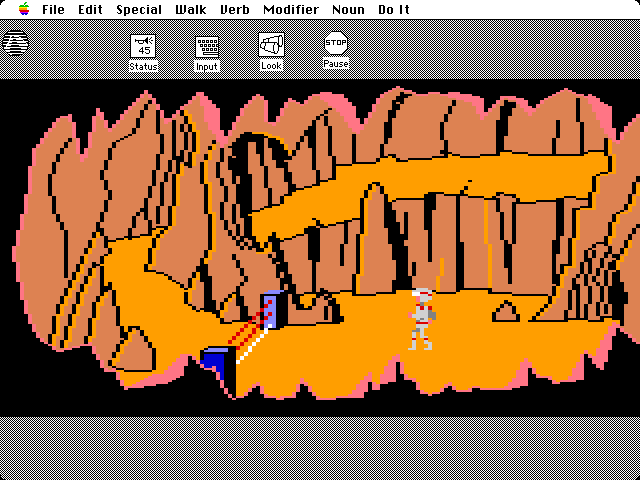 Space Quest: Chapter I - The Sarien Encounter Macintosh Screenshot: I'll need to figure out a way past these lasers.