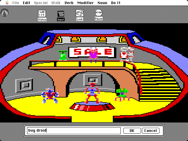 Space Quest: Chapter I - The Sarien Encounter Macintosh Screenshot: I think I'll buy this one...