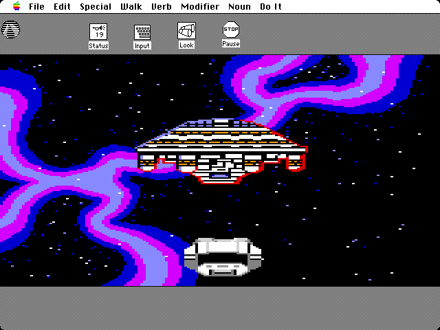 Space Quest: Chapter I - The Sarien Encounter Macintosh Screenshot: Escaped just in time!