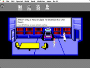 Space Quest: Chapter I - The Sarien Encounter for Macintosh - An injured scientist enters the room...