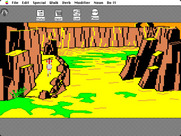 Space Quest: Chapter I - The Sarien Encounter for Macintosh - Starting my way up a path...