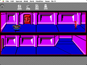 Space Quest: Chapter I - The Sarien Encounter for Macintosh - These robots leave you alone if you look like a Sarien.