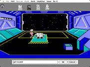 Space Quest: Chapter I - The Sarien Encounter for Macintosh - Ah, an escape pod; very useful!