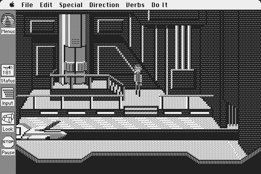 Space Quest: Chapter I - The Sarien Encounter Macintosh Screenshot: An escape pod, it's time to get out of here!