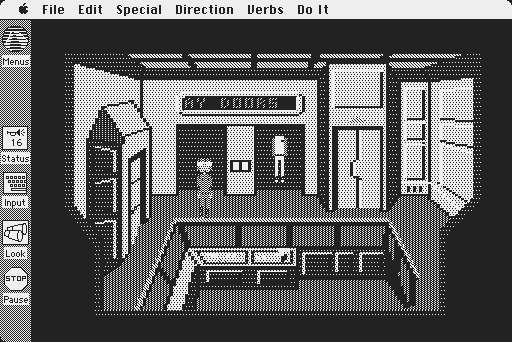 Space Quest: Chapter I - The Sarien Encounter Macintosh Screenshot: Found a space suit.