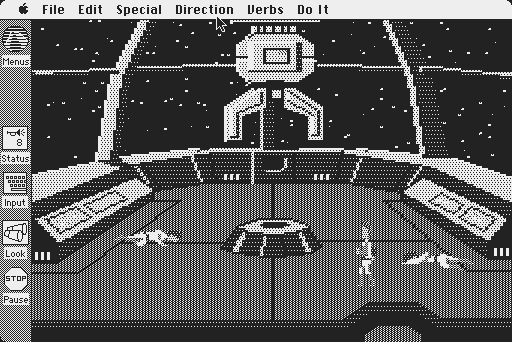 Space Quest: Chapter I - The Sarien Encounter Macintosh Screenshot: The star generator has been stolen!