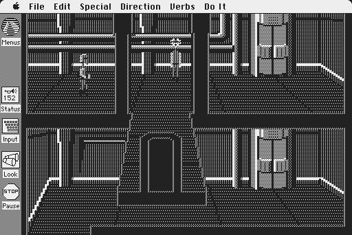 Space Quest: Chapter I - The Sarien Encounter Macintosh Screenshot: Which door should I try?