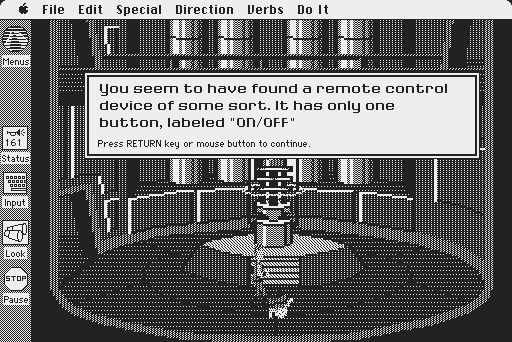Space Quest: Chapter I - The Sarien Encounter Macintosh Screenshot: Found a remote control.