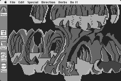 Space Quest: Chapter I - The Sarien Encounter Macintosh Screenshot: Which way can I go from here?