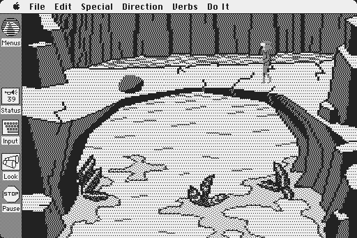 Space Quest: Chapter I - The Sarien Encounter Macintosh Screenshot: This bridge doesn't looks stable...