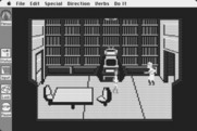 Space Quest: Chapter I - The Sarien Encounter for Macintosh - An injured scientist enters the room...