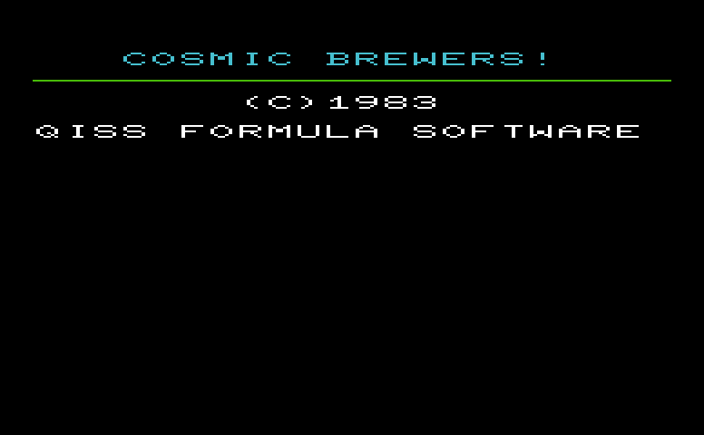 Cosmic Brewers Commodore VIC-20 Screenshot: Loading screen.