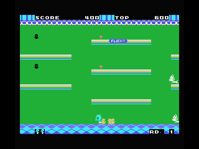 Flicky MSX Screenshot: Run away from danger!