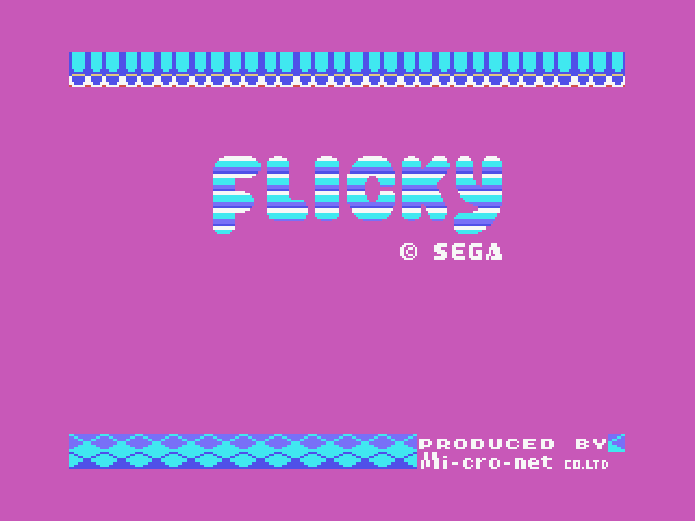 Flicky MSX Screenshot: Title screen.