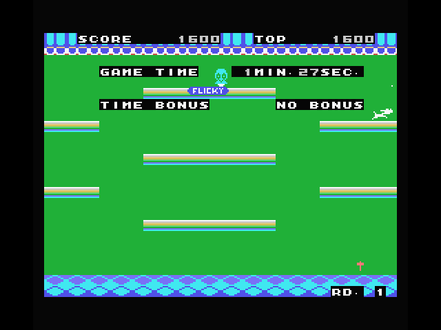 Flicky MSX Screenshot: Level completed!