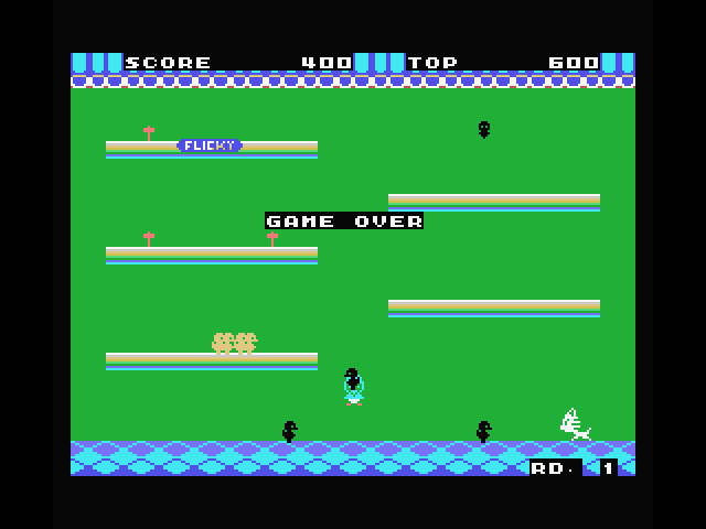 Flicky MSX Screenshot: Game over.