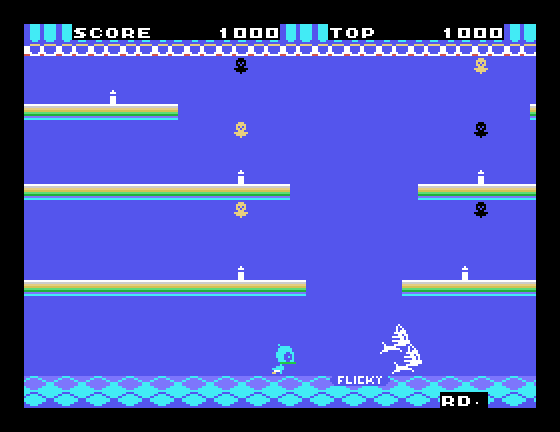 Flicky Sega SG-1000 Screenshot: Game demo.