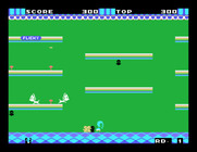 Flicky for Sega SG-1000 - Running from cats!