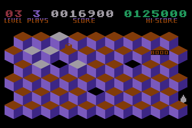 Slinky Atari 8-bit Screenshot: Level 3 start.