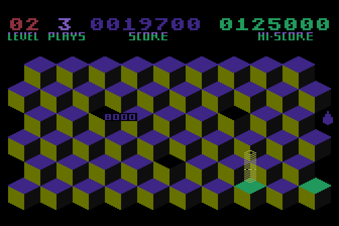 Slinky Atari 8-bit Screenshot: This level is almost completed!