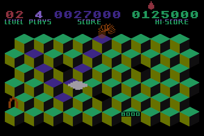 Slinky Atari 8-bit Screenshot: Beginning level 2...