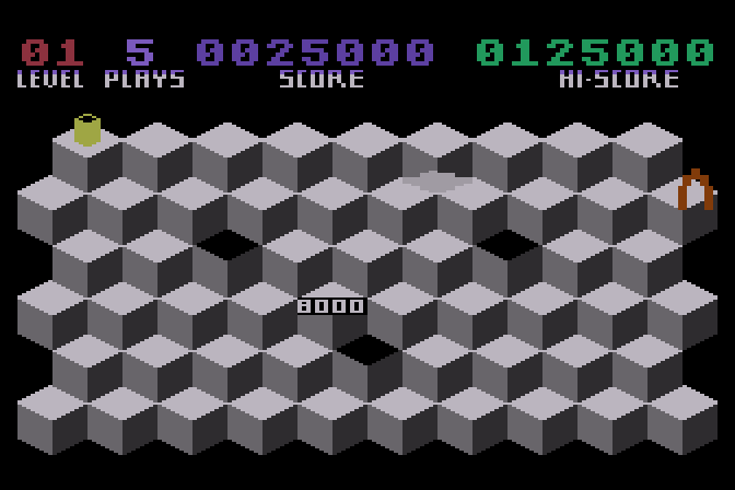 Slinky Atari 8-bit Screenshot: Game start.