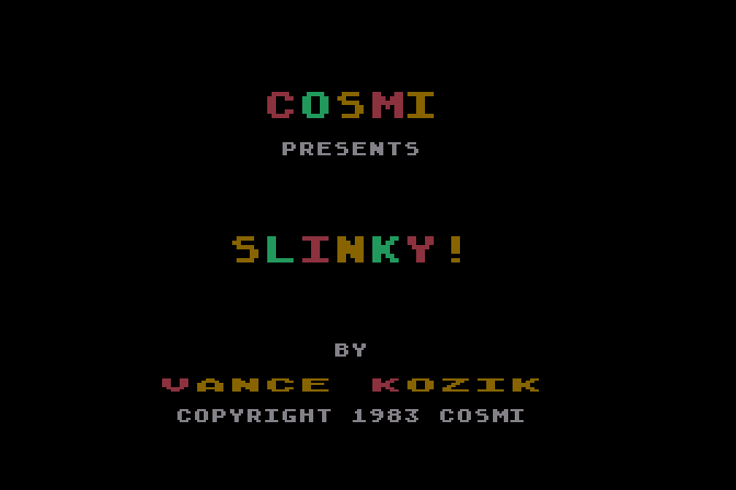 Slinky Atari 8-bit Screenshot: Title screen.