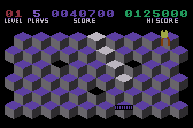 Slinky Atari 8-bit Screenshot: Caught by a magnet!