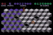 Slinky for Atari 8-bit - The slinky starts to fill in the board...