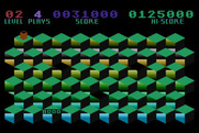 Slinky for Atari 8-bit - Level completed! The screen flashes various colors...